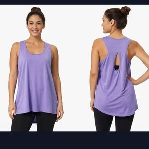 Cakulo Tank Top Size XL Purple Racerback Low-High Sleeveless Workout
